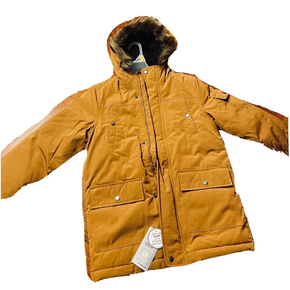 Swiss Tech Parka Winter Jacket Boys Size L 10-12 Black New